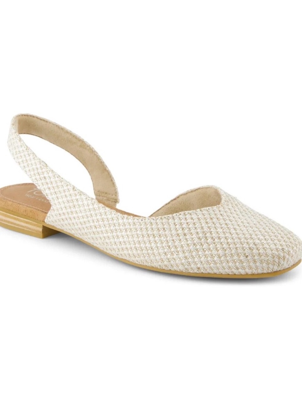 TOMS | Women's Alene Cream Tan Woven Slingback d’Orsay Flats 10 Career Secretary - Picture 14 of 16